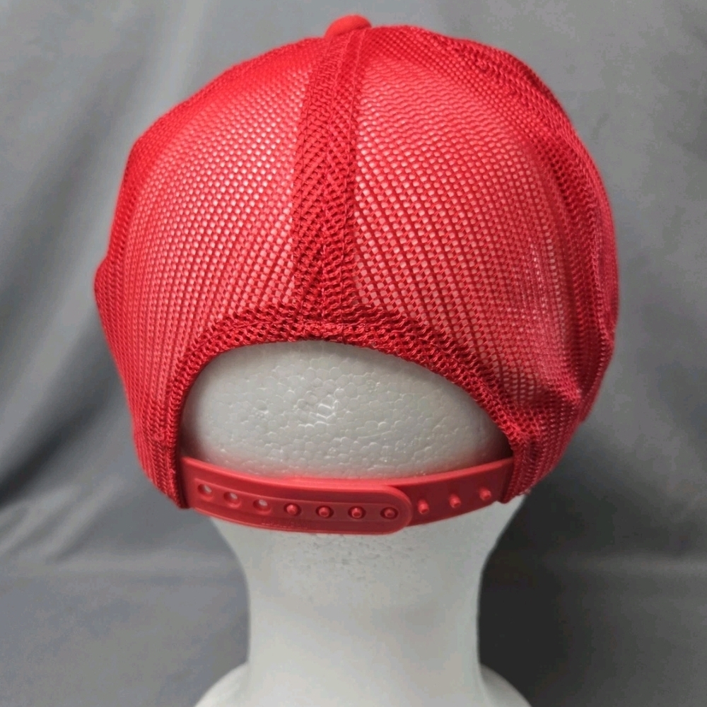 Vintage Red DewEze All Terrain Mower Truckers Cap Mesh Snapback Hat - Picture 4 of 8